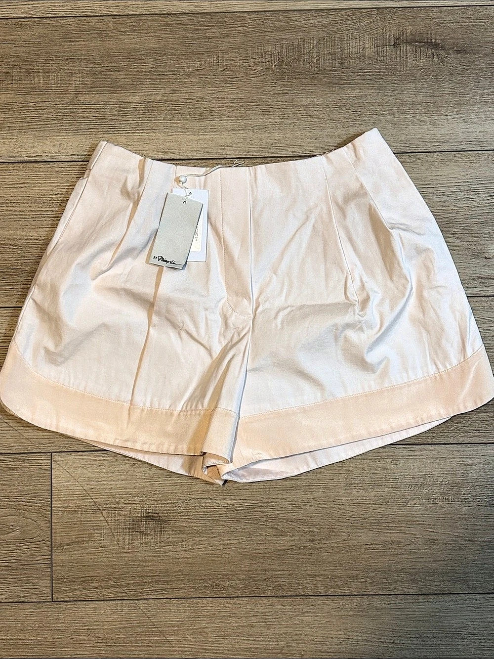 3.1 Phillip Lim Short with curved hem band Silk Trim Shorts in Petal Size 2 NWT